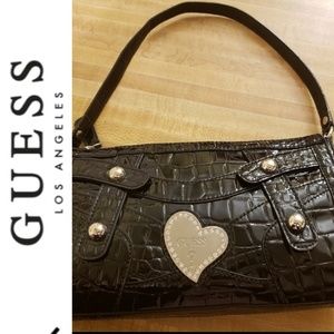BRAND NEW, NWOT, Guess, Black Faux Allegator Bag